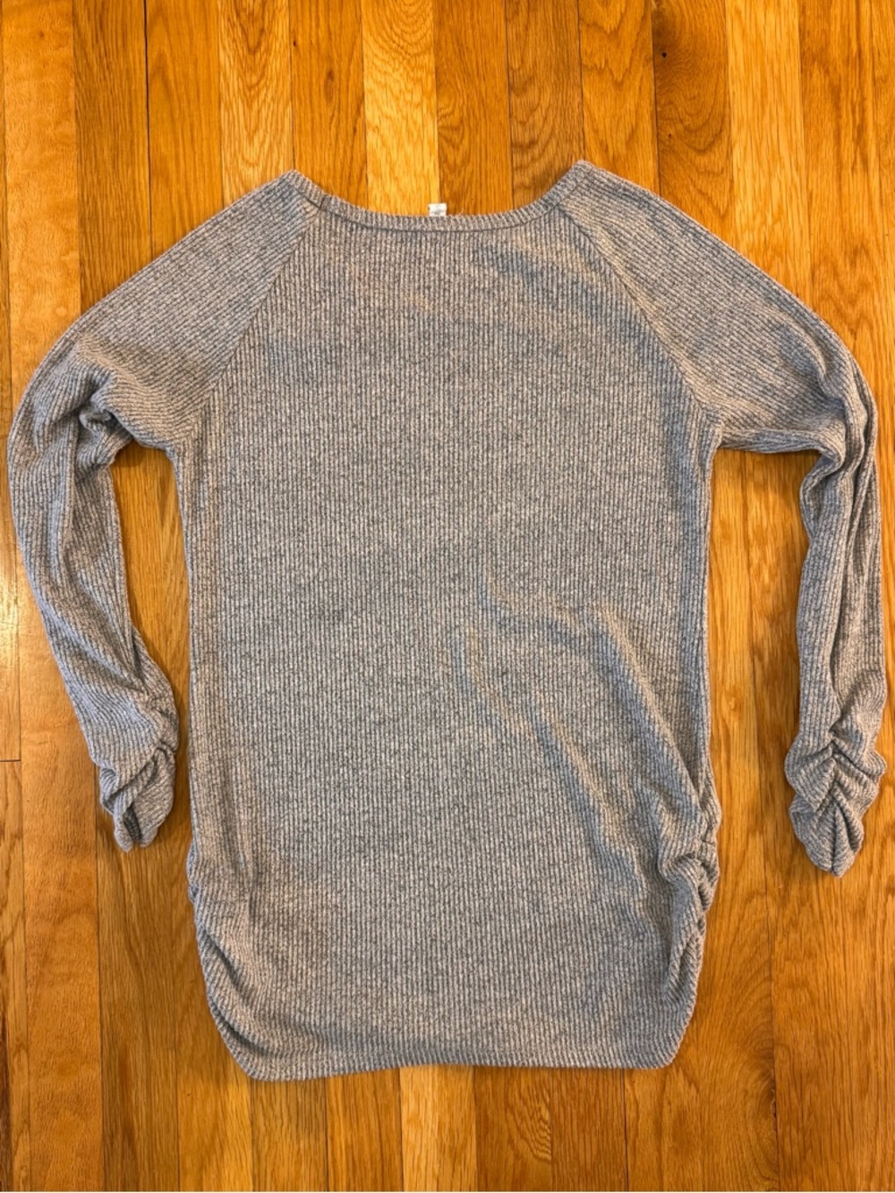 PinkBlush Gray Ribbed Maternity Top - Picture 2 of 5